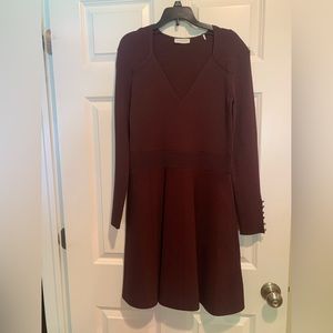 Sandro Paris Maroon Dress